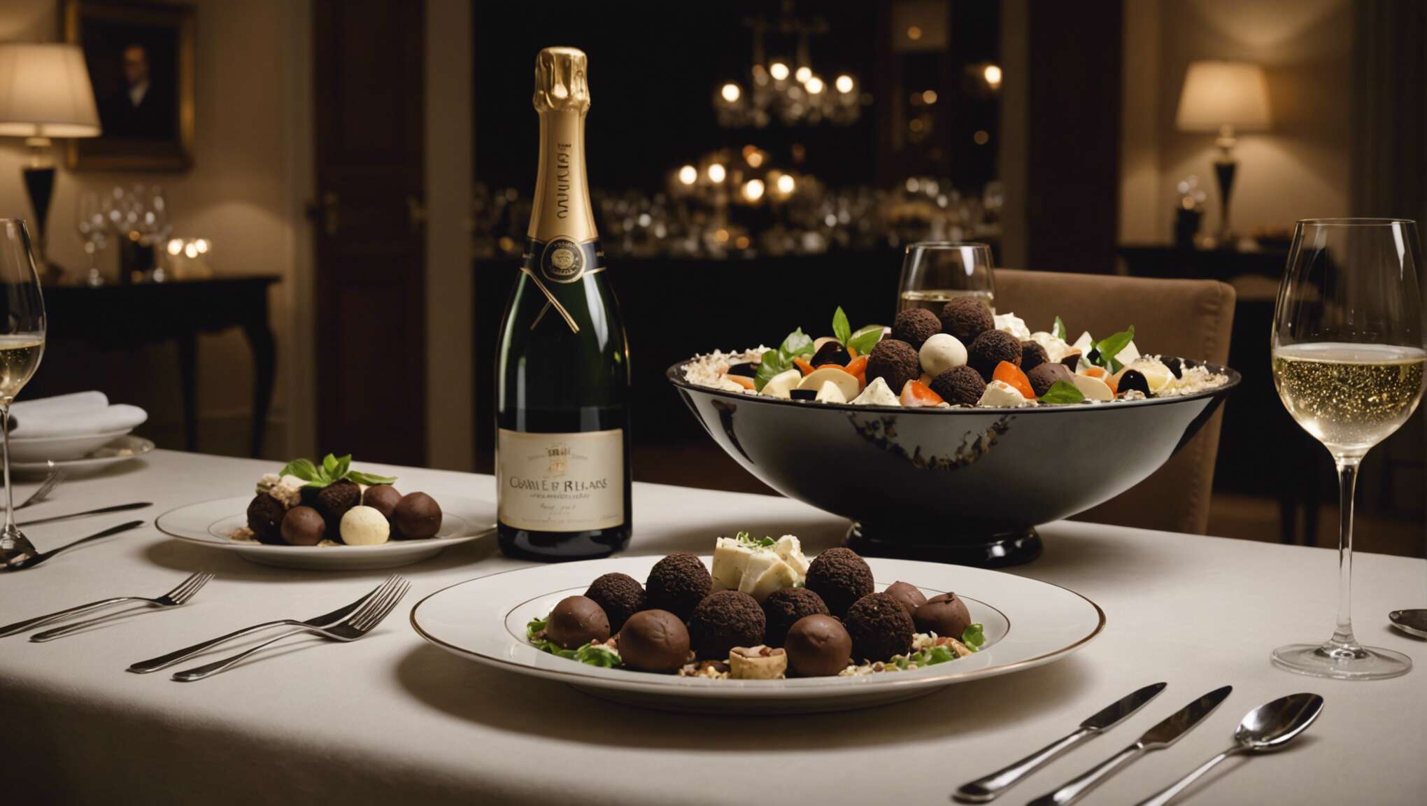 Des recettes festives pour célébrer le duo champagne et truffe