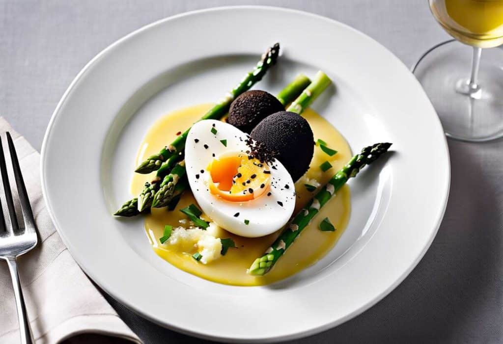 Recette d’œuf mollet aux asperges et truffes noires : délice gastronomique