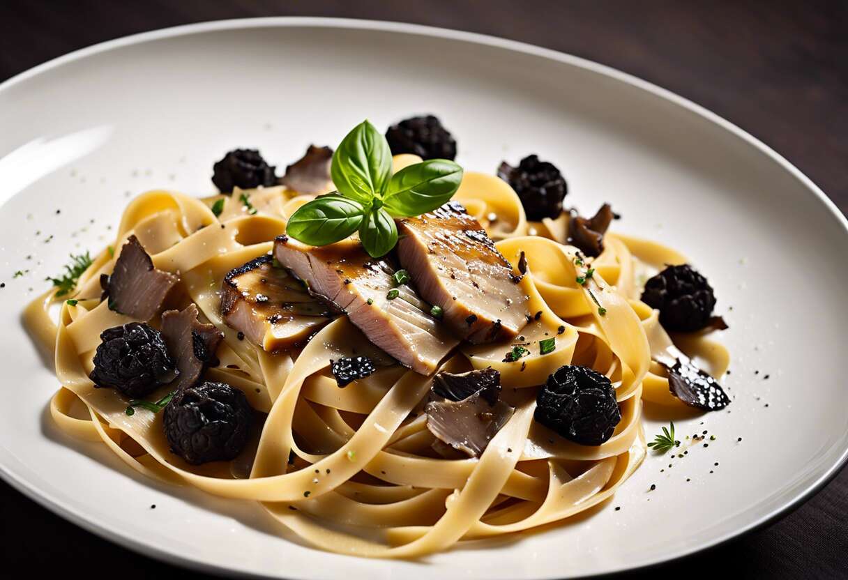 Comment préparer des tagliatelles au foie gras et aux truffes pour un dîner raffiné ?